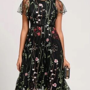 New JJ’house Black Floral Dress